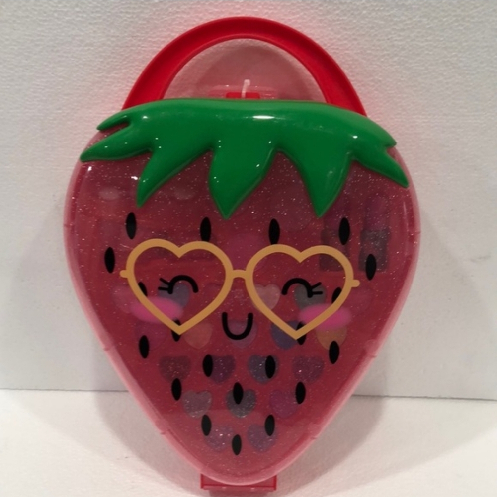 Strawberry Shaped MakeUp Pallete with Heart Glasses - Picture 1 of 4
